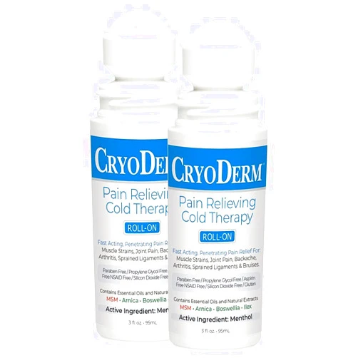 Cryoderm Pain Relieving Cold Therapy Roll-on, 3oz. - 2 Count