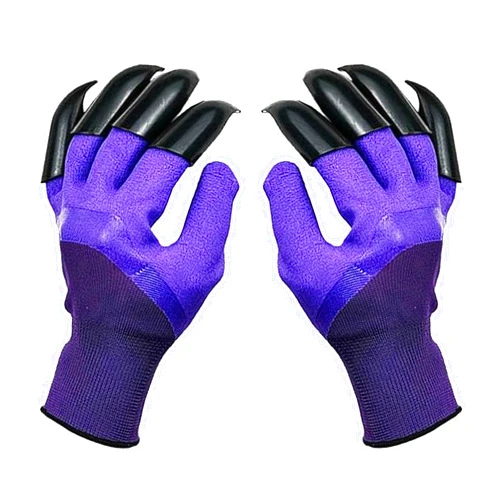 AGess Garden Gloves with Claws for Women and Men, Both Hands Gardening Work Gloves, Easy Digging Planting Yard Work Safe Gloves Purple