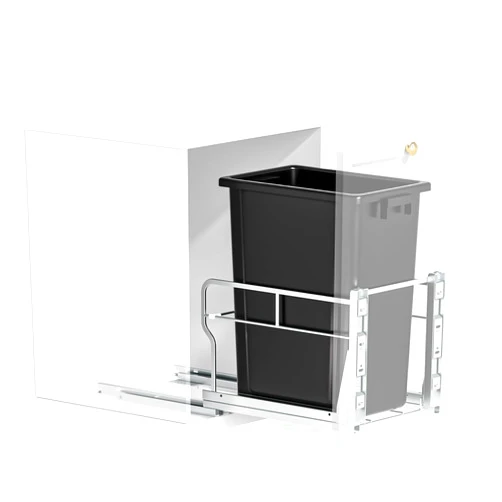 Insputer 40 QT 10 Gal Pull Out Trash Can Under Cabinet, Heavy Duty Under Sink Garbage Can Kit with Soft-Close Slides for Kitchen, Laundry, Requires Minimum Cabinets Opening 12