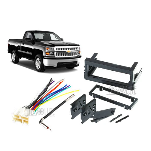 Absolute USA ABS99-3002 Fits Chevy Silverado Pickup 1999 2000 2001 2002 Single DIN Stereo Harness Radio Dash Kit