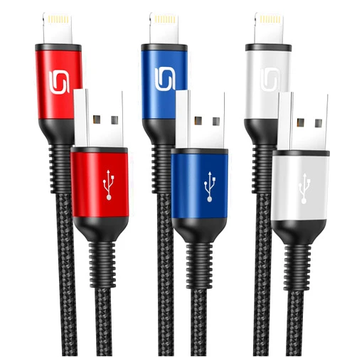 Ohbox iPhone Charger Cable [Apple MFi Certified] 3Pack 6FT USB-A to Lightning Cable Nylon Braided Fast Charging Cord Compatible with iPhone 14/13/12/11 Pro Max/XR/XS/X/8/7/Plus/6S iPad/iPod/AirPods