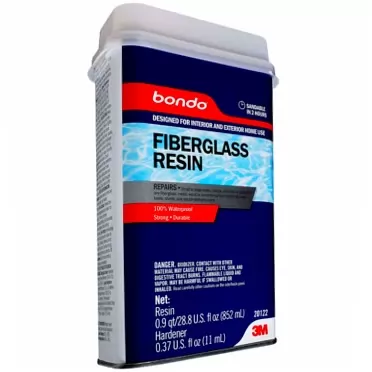Bondo Fiberglass Resin, Interior and Exterior Home Use, 100% Waterproof, Strong, Durable, 28.8 fl oz
