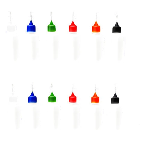XYSMZM 12 Pcs 1 Ounce Precision Tip Applicator Bottles, 30ML Needle Tip Glue Bottles for DIY Paper Quilling Craft, with 2 Mini Funnel, 6 Color Lids