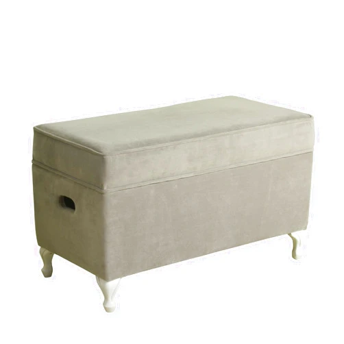 Homepop Home Decor | Upholstered Storage Bench | Diva Storage Bench | Decorative Home Furniture (Grey), Large