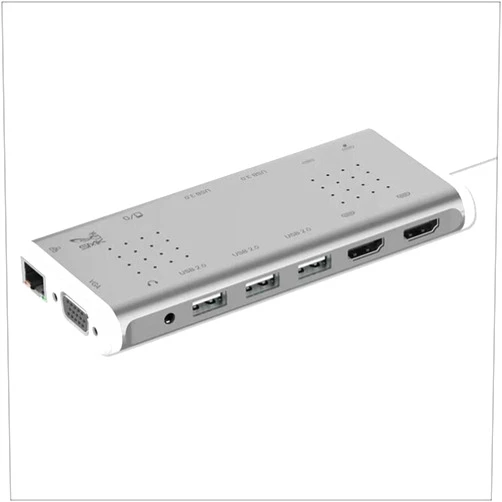SMK ELECTRONICS CORPORATION, U SMK-Link USB-C 100W 14-Port Mini Docking Station with Dual 4K Multi-Stream Triple Video