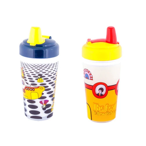 daphyls The Beatles Yellow Sub BPA FREE, 10 Fluid Ounce Capacity Sippy Cups 2 Pack