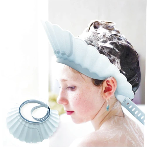 UMUACCAN Baby Shower Cap Shield, Bathing Cap Bath Hat Bathing Safe Silicone Protection, Soft Adjustable Visor Hat for Protector Head Eye Ear, Christmas Gifts