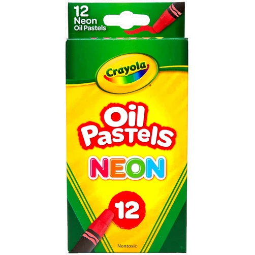 Crayola Oil Pastels, Assorted Neon Colors, Gift for Kids & Adults, 12 Count