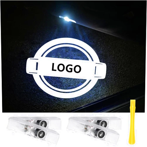 Canpo No Fade Car Door Lights Logo Compatible with Nissan, LED Welcome Lights Accessories for Altima Maxima Armada Titan Quest Pathfinder Terra (NS2-4p)