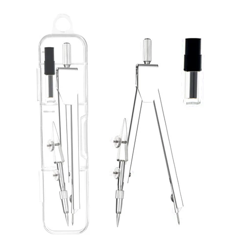 Zuazaor 2 Pack Student Metal Compass Set for Geometry with Extra Lead Refills, Math Compass, Compass Drawing Tool, Drafting Compass for Students, Compass for Office School Supplies and Woodworking (2)