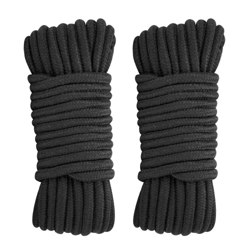 KINGLAKE 10MM Soft Cotton Rope 2 Pack 33Ft/10M Black Rope Thick Rope for Plant Hanging, Hanging Clothes, Crafts, Wrapping, Binding Luggage and Home Decoration