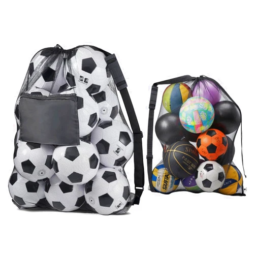OrgaWise Mesh Basketball Ball Bag with Shoulder Strap and Ball Bags Mesh with Non-slip Pad and Pocket