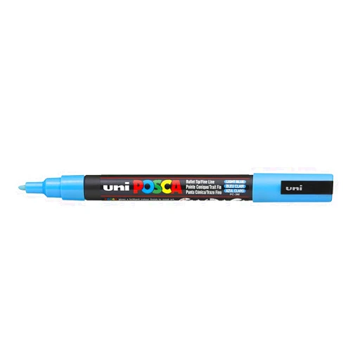 Posca UNI-BALL POSCA MARKER PEN PC-3M - LIGHT BLUE - 3 PACK OF PENS