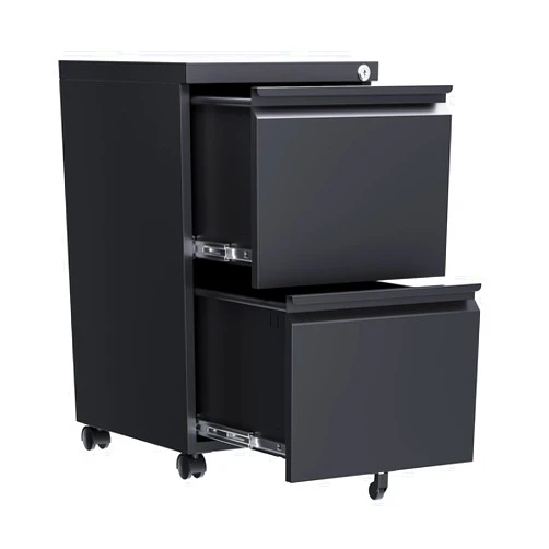 AFAIF 2 Drawer File Cabinet, Small Mobile File Cabinet with Lock, Fully Assembled Metal Rolling Filing Cabinet for Letter/Legal/A4 File, Black