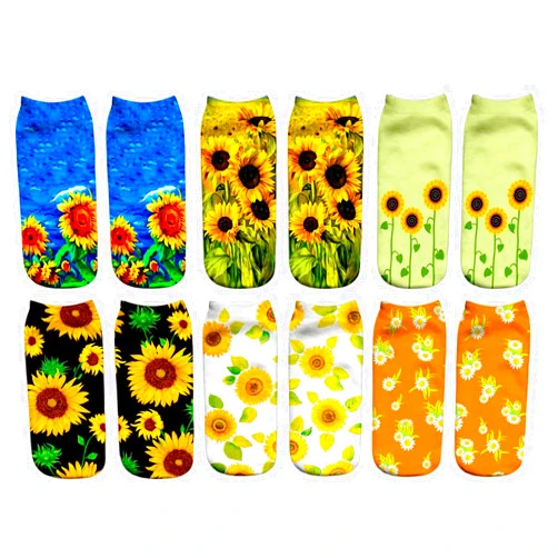 Aweimi 6 Pack Women Girls Novelty Ankle Socks 3D Print Funny Crazy Cute Sloth Galaxy Llama Low Cut No Show Socks Gift