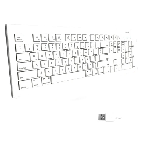 Macally Full Size USB Wired Keyboard for Mac and PC - Plug & Play Wired Computer Keyboard - Compatible Apple Keyboard with 15 Shortcut Keys for Easy Controls & Navigation of Macbook Pro/Air, iMac