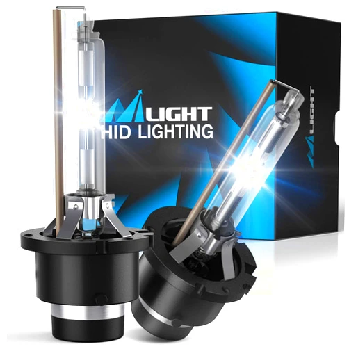 Nilight D2S HID Bulbs, 6000K Diamond White Xenon Replacement D2S HID Headlight Bulb,350% Lighting Distance Super Bright High for 12V Cars, IP67 Design with Metal Stents Base, 2 Years Warranty