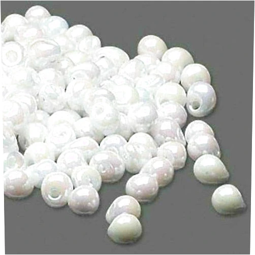 Generic Miyuki Beads Teardrop Seed Glass Fringe Beads Drops 4x3.4mm 15 Grams (Rainbow White)