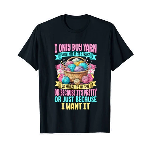 Funny Knitting Gifts Apparel & Accessories Funny Knitting Yarn Art For Women Girls Crochet Lovers T-Shirt