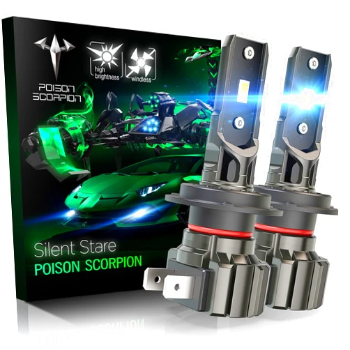 POISON SCORPION H7 Fog Bulbs, 6500K Xenon White Fanless Wireless Lights Fit for ATV/UTV Accessory Lights- Pack of 2