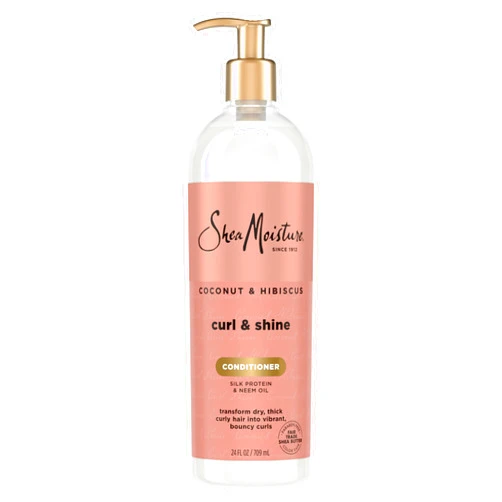 SheaMoisture Shea Moisture Curl & Shine Conditioner Coconut & Hibiscus, for Thick, Curly Hair, to Moisturize & Soften, 24 oz