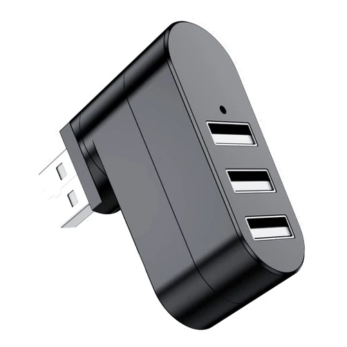 Adaptermvp USB Port Splitter,3 port USB 2.0 hub Dock [90°/180° Degree Rotatable] for for Windows Laptop, Xbox, Wii,PS3, PC, MAC, Mac Book, Tablet, Tab - Black
