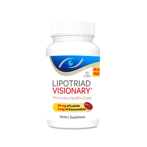 Lipotriad Visionary Eye Vitamin and Mineral Supplement with AREDS2® Ingredients in Our own Custom Formula, 90 Count