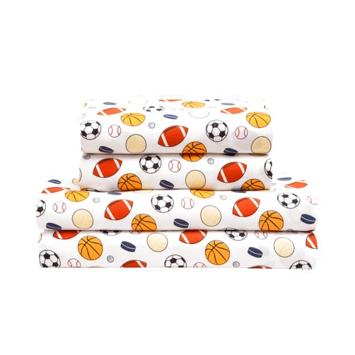 MALLARY BY MATTHEW Kids Super-Soft 100% Microfiber Print Sheet, Sports, Twin