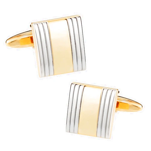 Cuff-Daddy Chic Unisex Men's and Women's Silver Gold-Tone Cufflinks with Presentation Box
