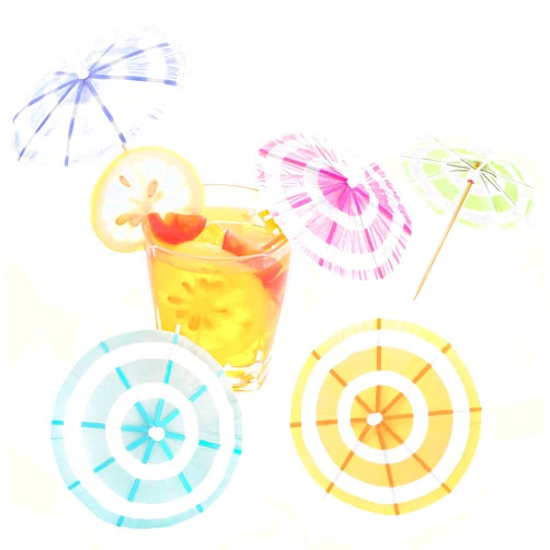 Cunhill 150 Pieces Drink Umbrellas Cocktail Picks Parasol Cocktail Umbrellas Sticks with Wood Toothpicks for Summer Hawaiian Cupcake Toppers Umbrella Handmade Sticks Party Decor (Circular Stripes Style)