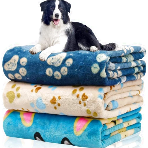 YYXR Super Soft Warm Fluffy Flannel Pet Blanket for Puppy,3 Pack Dog Blankets for Large Medium Small Dogs
