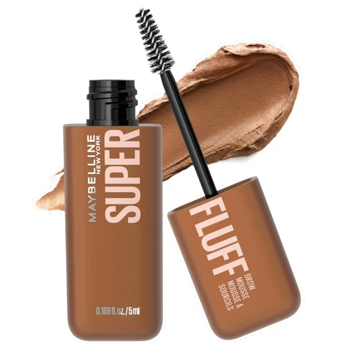 Maybelline Superfluff Volumizing Brow Mousse, All Day Tinted Brow Gel For Soft Full Brows, Soft Brown, 1 Count