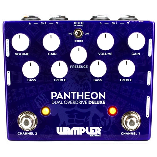 Wampler Pantheon Deluxe Dual Overdrive Pedal with MIDI, Blue
