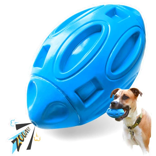 EASTBLUE Squeaky Dog Toys for Aggressive Chewers: Rubber Puppy Chew Ball with Squeaker, almost Indestructible and Durable Pet Toy for Medium and Large Breed