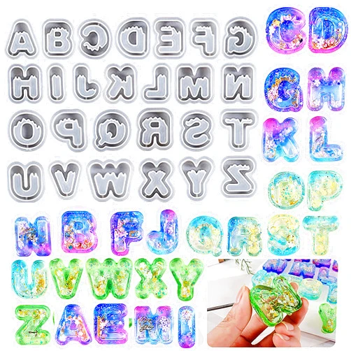 ASAISWO 3 Pcs Letter Resin Mold Letter Candle Mold Alphabet Jewelry Resin Casting Molds Handmade Silicone Mold for Resin Candle Making Molds Craft Supplies 3D Mold Resin Mold Sculpture Mold Resin DIY Mold