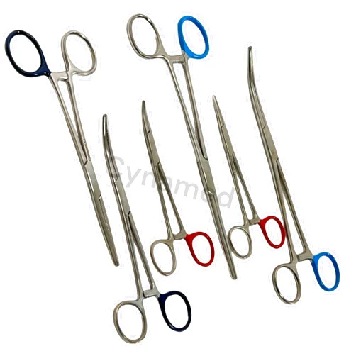 Cynamed Premium Hemostat Locking Forceps 3 Curved and 3 Straight Stainless Steel