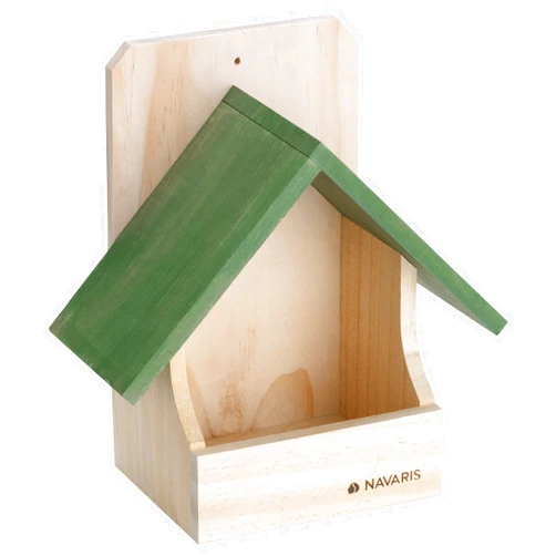 Navaris Small Bird Nesting Box - Wood Nest for Robin, Hummingbird, Parakeet, Bluebird - Perch House for Outdoors Birdhouse Birds - Made of Pine Wood