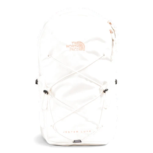 THE NORTH FACE Women's Jester Luxe Everyday Laptop Backpack, Gardenia White/Burnt Coral Metallic, One Size
