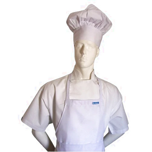 CHEFSKIN Big & Tall Chef Set Apron + Hat White , Fits 3X 4X