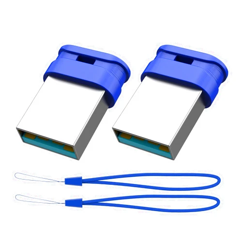 K&ZZ 64 GB USB 3.0 Flash Drives with Lanyard 2 Pack 64GB Flash Drive Super High Speed Mini Thumb Drives Waterproof 64GB Memory Stick Jump Drive for Data Storage, Blue