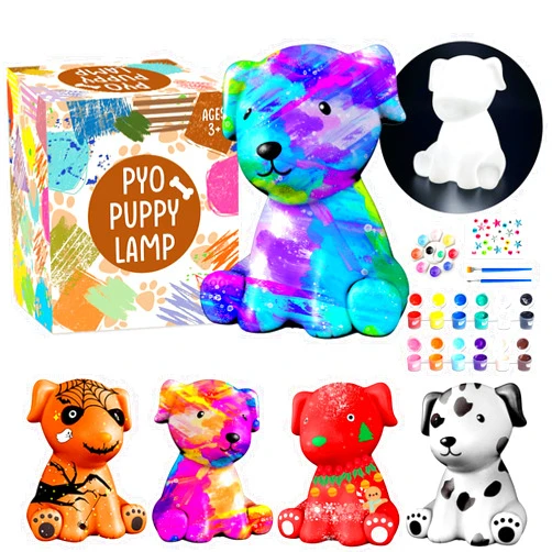 Goody King Goodyking Paint Your Own Dog Lamp Kit, DIY Night Light, Crafts for Teens Girls Boys, Arts & Crafts Kit, Painting Kit for Kids, Room Decoration, Christmas Birthday Gift for Kids Ages 3 4 5 6 7 8+