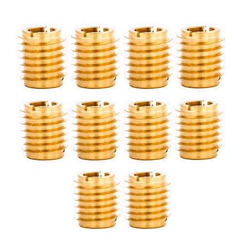 E-Z LOK Knife Threaded Insert for Hard-Wood, Brass Thread Inserts M6-1.0 Internal Threads, 0.500