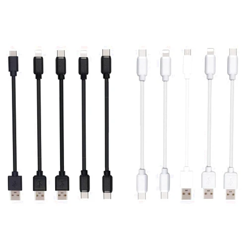 JuSoFU 10-Pack Multi Short USB Cables & TypeC-C Cables for Charging Stations Compatible/w iPhone15, iPhone5-14/ iPads/iPad Mini/iPad Pros/Samsung Moblies & Tablets/Pixel & Nexus/HTC/Sony(Black)