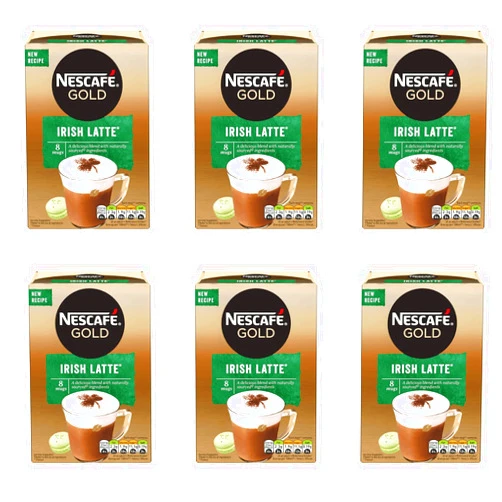 NESCAFÉ Nescafé Gold Irish Cream Latte Coffee, 8 Sachets (Pack of 6, Total 48 Sachets)