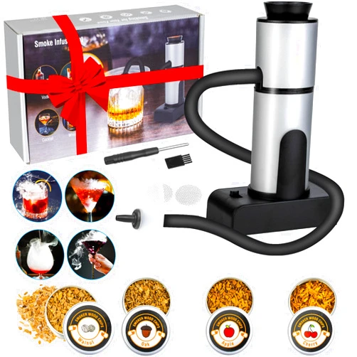 Souroyea Smoke Gun for Cooking, Smoking Gun Food Smoker, Smoke Gun for Cocktails, Old Fashioned Drink Cocktail Smoker Kit, Bourbon Whiskey portable smoker infuser, Gifts for Man, Dad, Husband