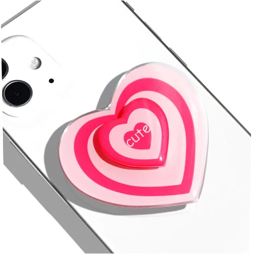 G GRIPONG GRIPONG Cute Swappable Expandable and Spinnable Mobile Phone Grip Stand for Phones and Tablets - Acrylic Spinner Accessory (Heart Spinner)