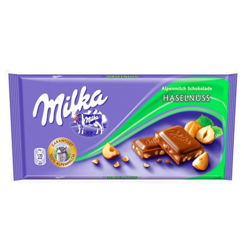 Milka Milk Chocolate Hazelnut, 3.52-ounce Bars (Pack of 10)