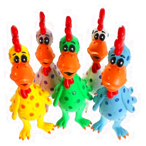 Multipet Latex Chicken Globken Dog Toy Assorted Size:Pack of 2