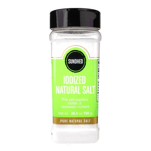 Sundhed Natural White Rock Salt (Fine) in Refill | 750 Grams (26.45 oz) | Gourmet Seasoning Salt | Real and Natural Iodized Table Salt | Keto Friendly and Kosher Certified no additives