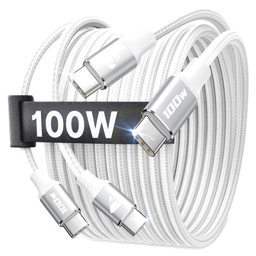 Yosou USB C to USB C Cable 100W [6.6ft/2 Pack] USBC to USBC Fast Charging Cable Braided USB C to C Charger Cord for iPhone 15 Pro Max Plus, MacBook Pro/Air, iPad Pro,Samsung Galaxy S24 Ultra S23,Pixel